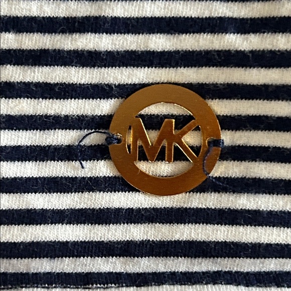 Michael Kors Navy & White Striped Cold Shoulder Top Small - Picture 3 of 6